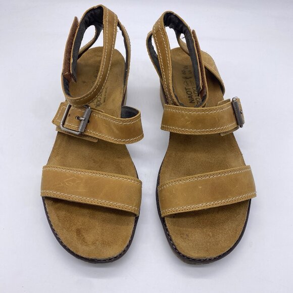 Naot Beatnik Sandals Women's 40 Wide Dune Nubuck Leather Bohemian Made In Israel - Picture 8 of 13